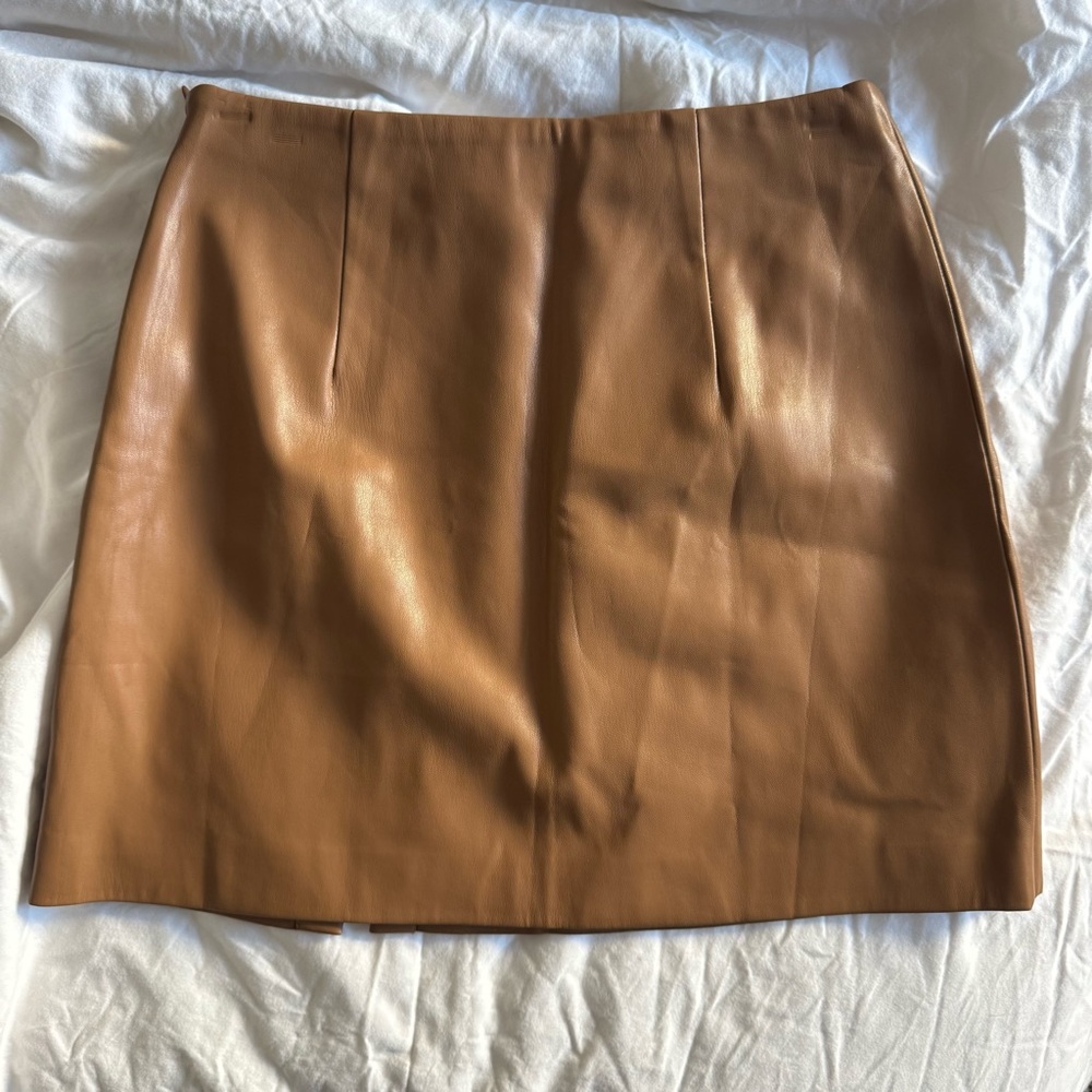 Oak + Fort Faux Leather Skirt